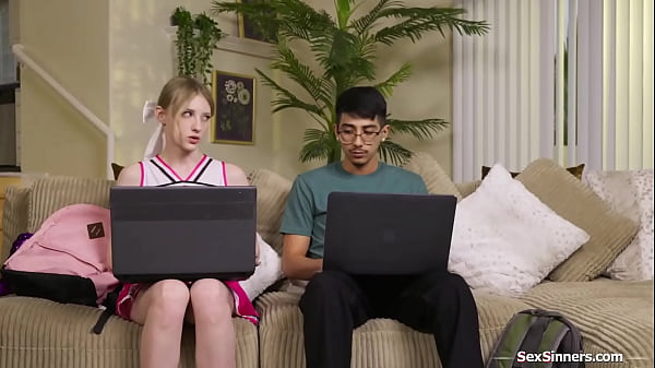 Virgin teen cheerleader makes shy guy the luckiest man alive