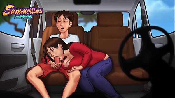 Summertime Saga – Busty Stepmom sucks a huge cock and gives the best sloppy blowjob