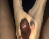 Black Amateur’s Pretty Toes Footjob
